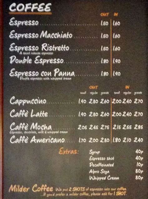 Caffe Nero Express Menu, Menu for Caffe Nero Express, New Town ...