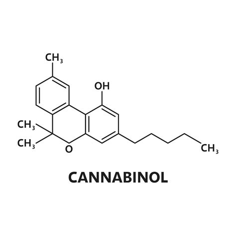 Cannabinol cannabinoid molecule structure 23079271 Vector Art at Vecteezy