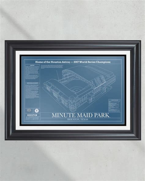 Houston Astros Minute Maid Park Stadium Ballpark Blueprint - Etsy