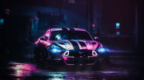 Ford Mustang, ford-mustang, ford, carros, neon, lights, HD wallpaper | Peakpx