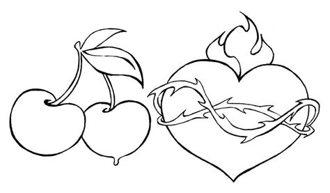 TattooFlash 5 Cherry and Heart by BiggCaZ on DeviantArt