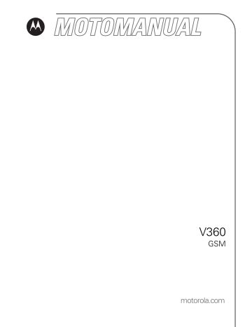 Motorola V360 Owner's Manual | Manualzz
