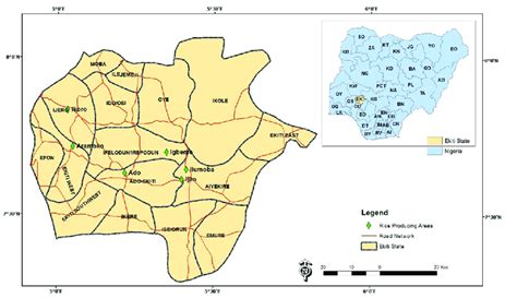 Map of Ekiti State Showing the Rice Producing Areas | Download Scientific Diagram