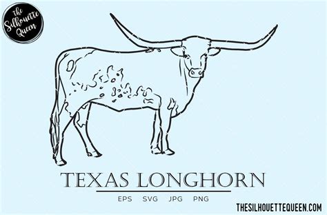 Texas Longhorn Sketch | Texas longhorns, Longhorn, Svg