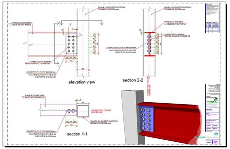 Steel Beam SHS Column Simple Fin Connection Detail | Steel beams, Steel ...