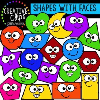 Shapes with Faces: Shape Clipart {Creative Clips Clipart} | TPT