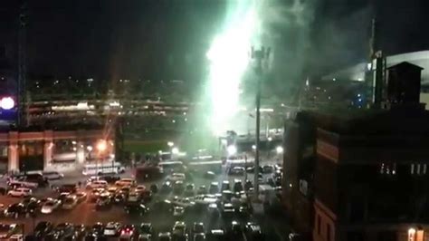 Detroit Tigers fireworks from Detroit opera house rooftop! - YouTube