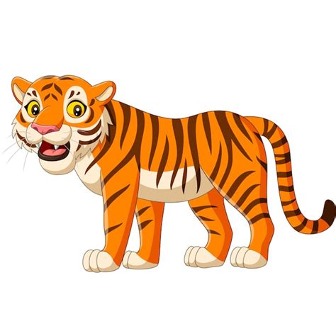 Premium Vector | Cartoon tiger isolated on white