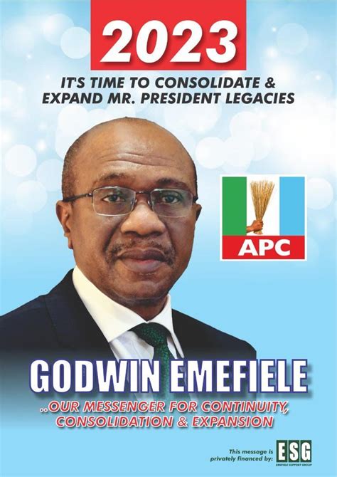 2023: Emefiele's posters, banners flood Abuja ahead of APC convention - Vanguard News