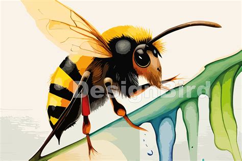 Cute Bee Watercolor Illustration Graphic by Designbird · Creative Fabrica