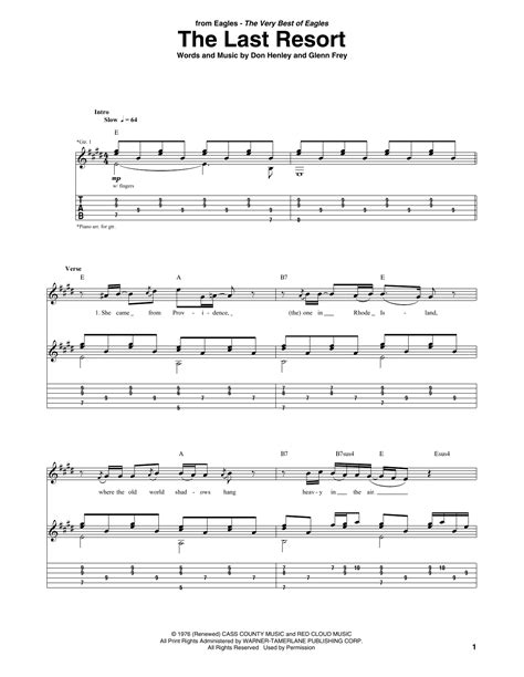 The Last Resort by Eagles - Guitar Tab - Guitar Instructor