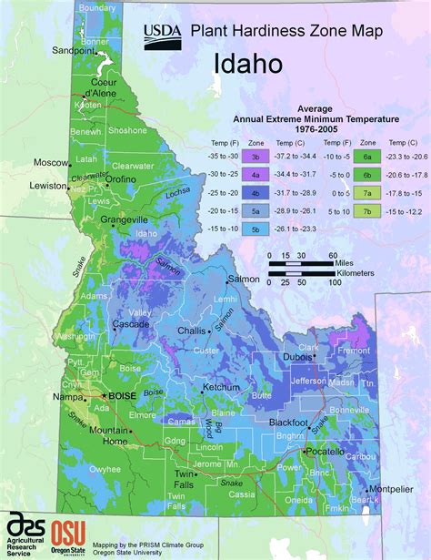 Idaho Plant Hardiness Zone Map • Mapsof.net