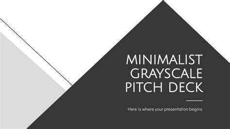 Minimalistisches Graustufen Pitch Deck | Google Slides & PPT
