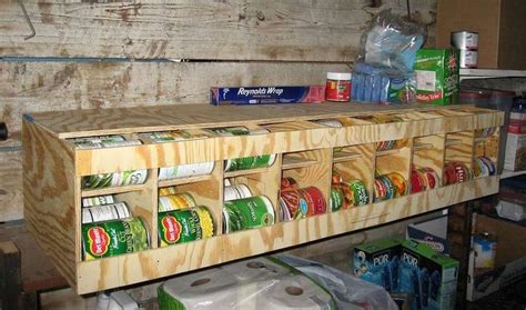 First-in/First-out can dispenser from one sheet of plywood. | Can dispenser, Canned food storage ...