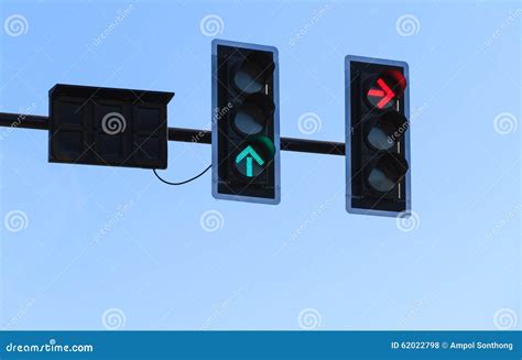 Red And Green Arrow Color On The Traffic Light Stock Photo - Image ...