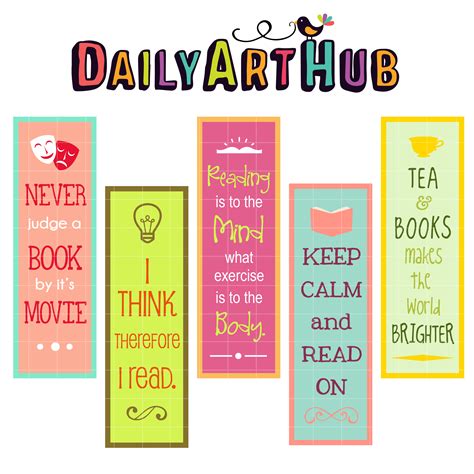 Reaading Quotes bookmarks Clip Art Set – Daily Art Hub – Free Clip Art Everyday