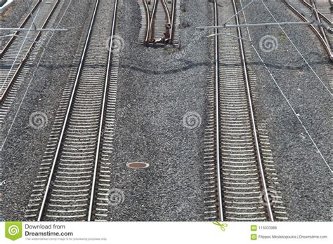 Parallel railway lines stock photo. Image of detail - 115033986