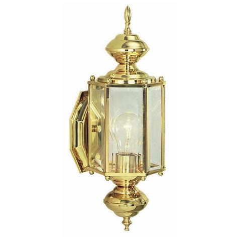 Design House Augusta Solid Brass Outdoor Wall Lantern Sconce-501692 - The Home Depot