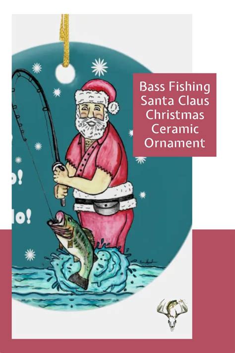 Bass Fishing Santa Claus Christmas Ceramic Ornament | Zazzle | Ceramic ...