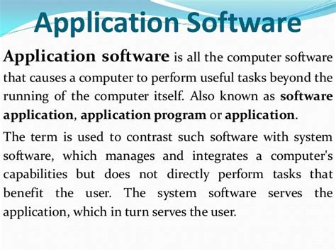 Application software and system software