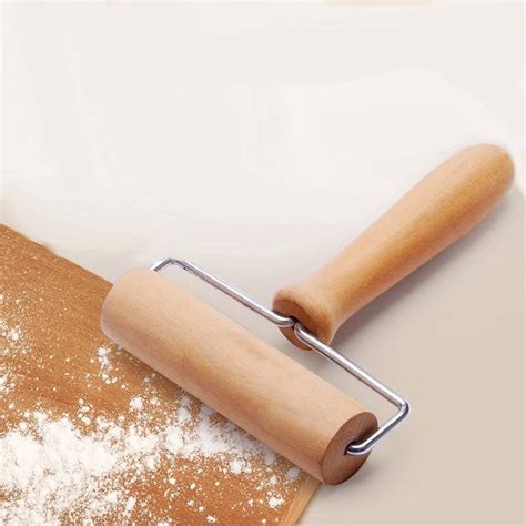 Wooden Rolling Pin, Hand Dough Roller for Pastry, Fondant, Cookie Dough, Chapati, Pasta, Bakery ...