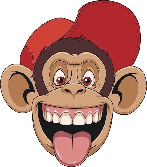 Amazon.com: Happy Silly Funny Monkey Sticking Tongue Out In Red Hat Cartoon Vinyl Decal Sticker ...