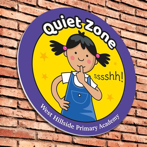 Quiet Zone Sign - Customised Zone Sign For Your School