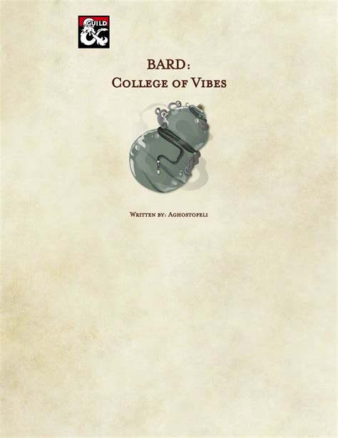 Bard: College of Vibes - Dungeon Masters Guild | Dungeon Masters Guild