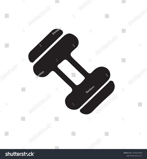 Dumbbell Icon Vector Black White Stock Vector (Royalty Free) 2154523269 ...