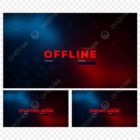 Minimalist Banners Clipart Vector, Minimalist Red And Blue Twitch Stream Offline Screen Banner ...