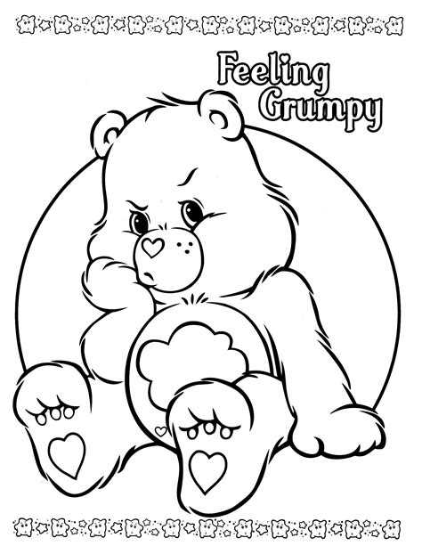 care bears coloring pages Feeling Grumpy | Bear coloring pages, Cartoon coloring pages, Cute ...