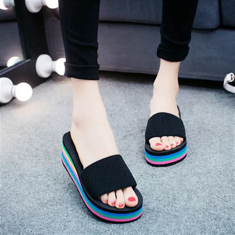 Women Summer Beach Slippers Basic 2018 Fashion Ladies Casual Wedges ...