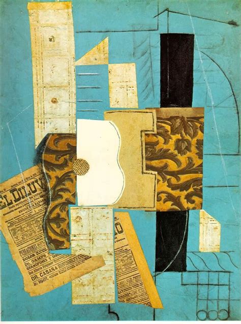 Georges Braque - Guitar | Picasso collage, Picasso art, Picasso cubism