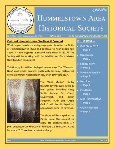 Fall 2016 by Hummelstown Historical Society - Issuu