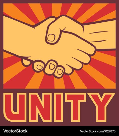 Unity poster - handshake unity design Royalty Free Vector