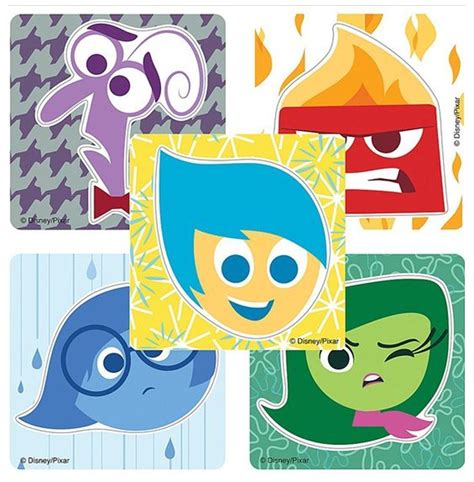 20 Inside Out Character Shaped Stickers, 2.5"X2.5" Ea., Party Favors ...