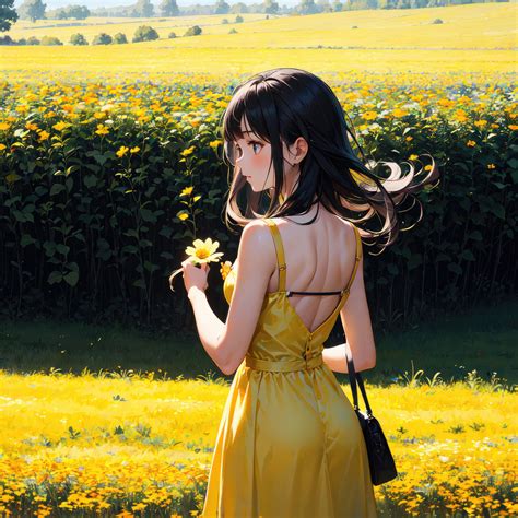 1024x1024 Anime Girl In Yellow Dress 1024x1024 Resolution HD 4k ...