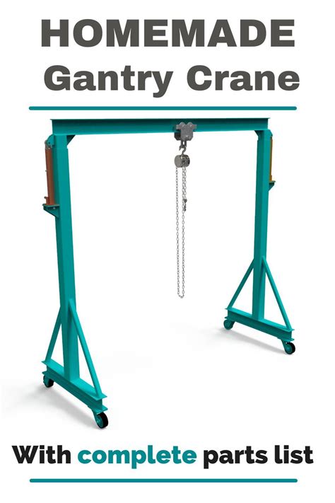 Gantry Crane Plans (Telescoping Design, All Drawings Included) | Gantry crane, Crane, Crane ...