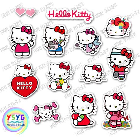 12 Pcs Hello Kitty Design Sticker Set - #8004 | Shopee Philippines