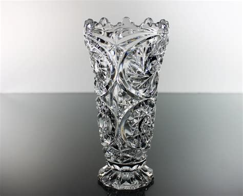 Crystal Footed Vase, Glass Vase, Hobstars, Wedding Gift, Giftware