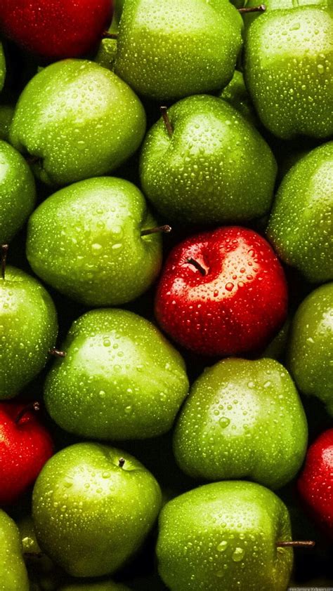 Apple, food, fresh, fruit, fruits, green, red, yummy, HD phone ...