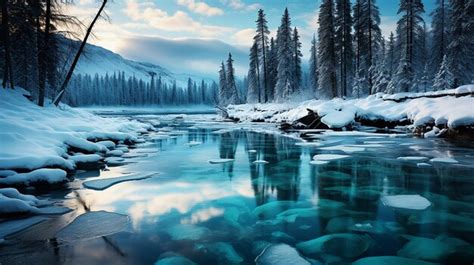 Premium AI Image | Winter Aurora Borealis Impossibly Beautiful Bright ...