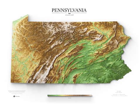 This Pennsylvania Shaded Elevation Map is a new personal favorite. The ...