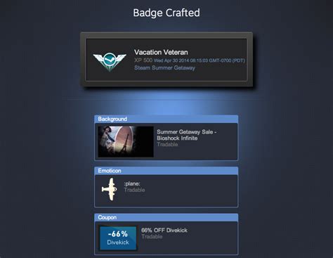 Steam Badges: Steam Summer Getaway Badge