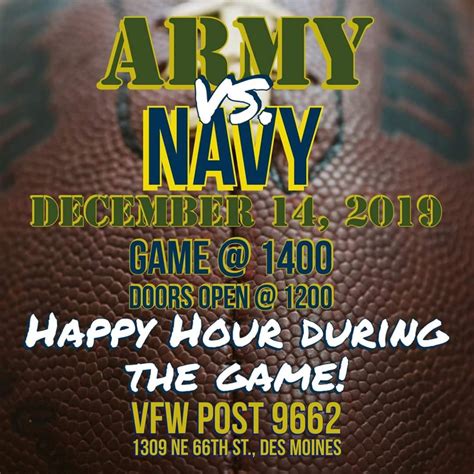 Army Navy Football Game - VFW Post 9662