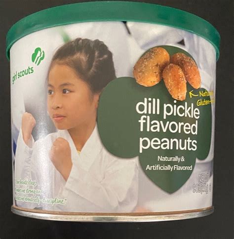 Купить Ибей | 2023 Girls Scout Dill Pickle Flavored Peanuts Snack Mix Jar 9 oz Jar