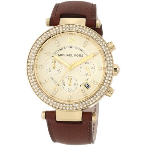 Shop Michael Kors Women's Leather Band Chronograph Watch - Free ...