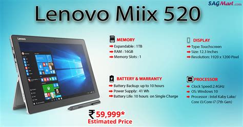 Lenovo Miix 520 Price India, Specs and Reviews | SAGMart