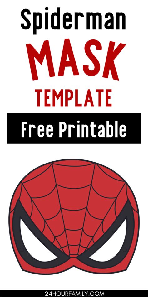 Spiderman Mask Template (Free Printable) - 24hourfamily.com