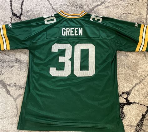 NFL Equipment Reebok Green Baby Packers Ahman Green Jersey Sz Mens XL ...